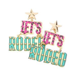 Let's Rodeo Earrings for Equestrians, Rodeo Jewelry, Horse Lover Earrings